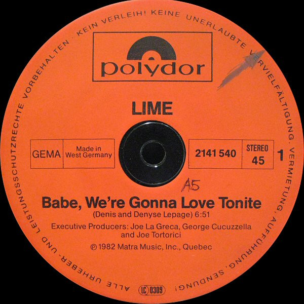 12" | Lime - Baby We're Gonna Love Tonight