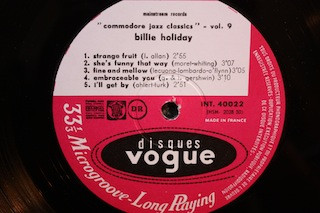 Billie Holiday - Commodore Jazz Classics vol. 9
