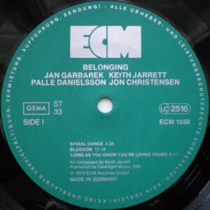 Jan Garbarek/ Keith Jarret/ Palle Danielson/ Jon Christensen - Belonging - Afbeelding 2