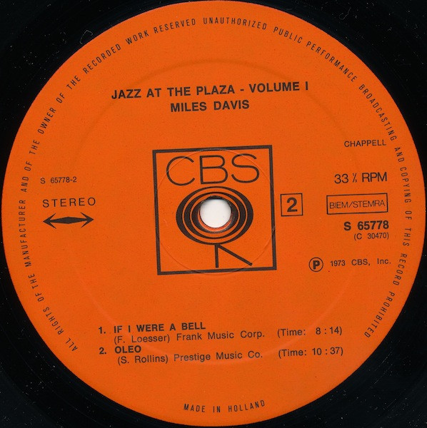 The Miles Davis Sextet - Jazz at the Plaza vol. 1