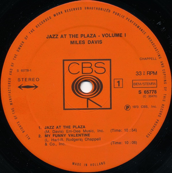 The Miles Davis Sextet - Jazz at the Plaza vol. 1