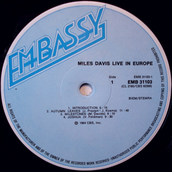 Miles Davis - Live in Europe