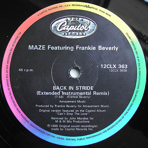 12" | Maze Featuring Frankie Beverly – Too Many Games / Twilight / Back In Stride (The Instrumental Remixes)