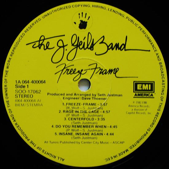 The J. Geils Band – Freeze-Frame