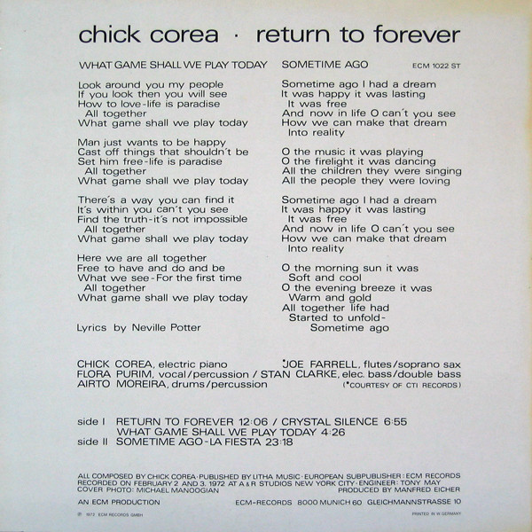 Chick Corea – Return To Forever