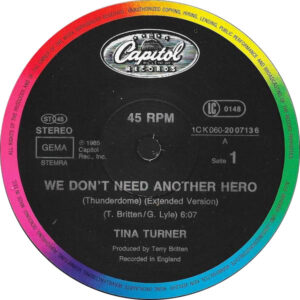 12" | Tina Turner - We don't Need another Hero (Thunderdome, extended mix) - Afbeelding 2