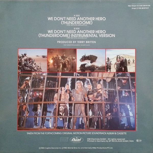 12" | Tina Turner - We don't Need another Hero (Thunderdome, extended mix)
