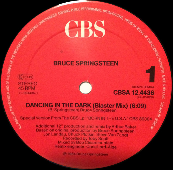 12" | Bruce Springsteen - Dancing in the Dark (Blaster mix)