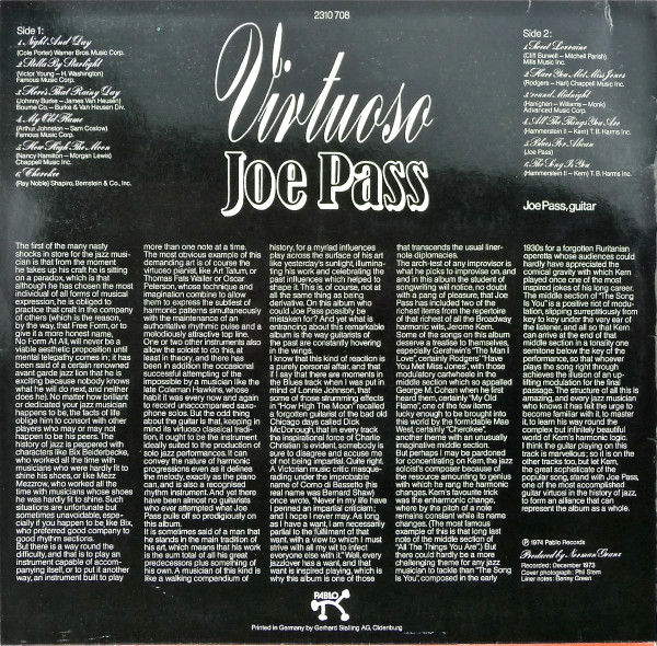 Joe Pass - Virtuoso Solo Guitar