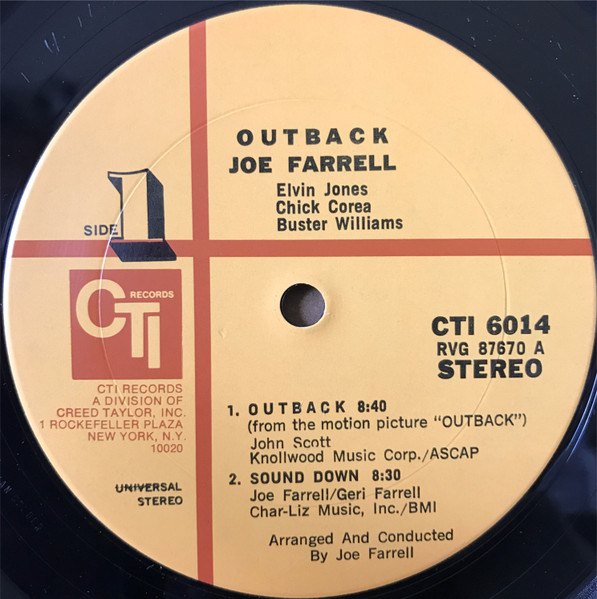 Joe Farrell (ft. Chick Corea, Elvin Jones) - Outback
