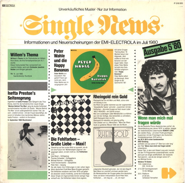 Various - Single 5'80 (compilatie, 'Unverkaufliches Muster, nur fur information')