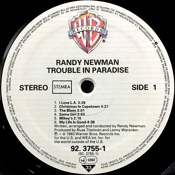 Randy Newman - Trouble in Paradise