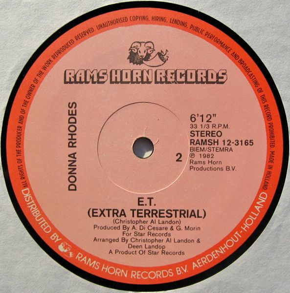 12" | Donna Rhodes - E.T. (Extra Terrestrial)