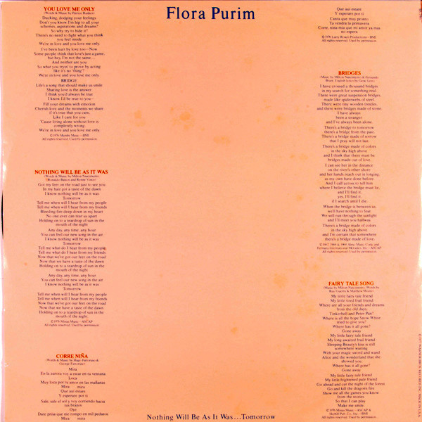 Flora Purim - Nothing Will Be As It Was ... Tomorrow