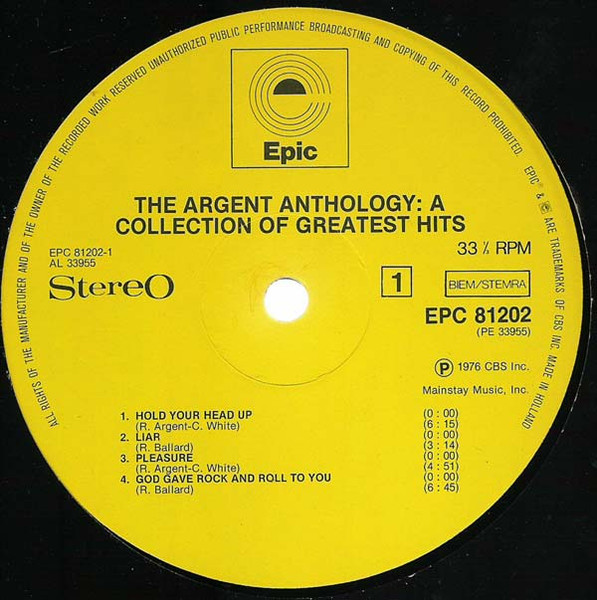 Argent – The Argent Anthology - A Collection Of Greatest Hits