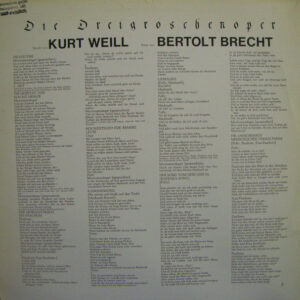 Kurt Weill, Bert Brecht, Lotte Lenya – Die Dreigroschenoper - Afbeelding 3