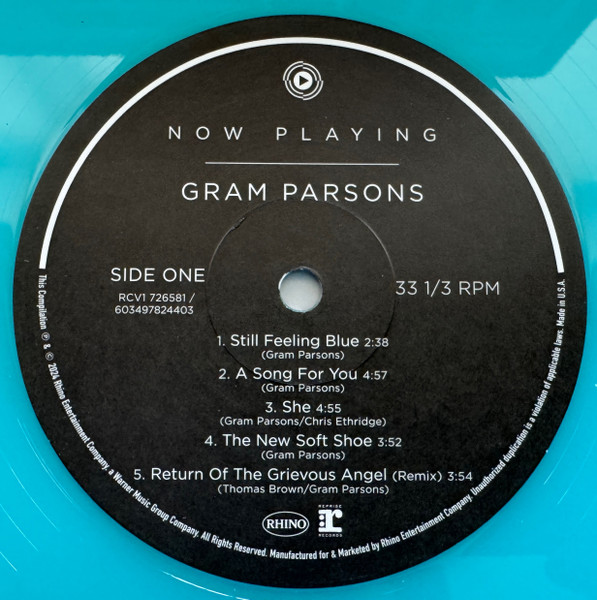 Gram Parsons – Now Playing (Light Blue transparent vinyl)