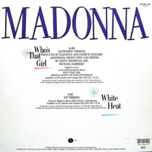 12" | Madonna - Who's That Girl (extended version) / White Heat - Afbeelding 3