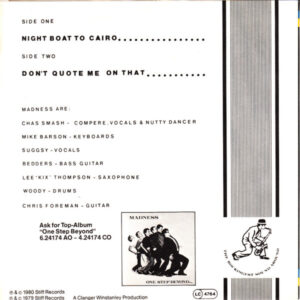 7" | Madness  - Night Boat to Cairo / Don't Quote me on That - Afbeelding 3