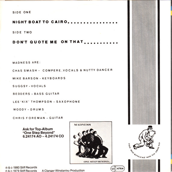 7" | Madness  - Night Boat to Cairo / Don't Quote me on That