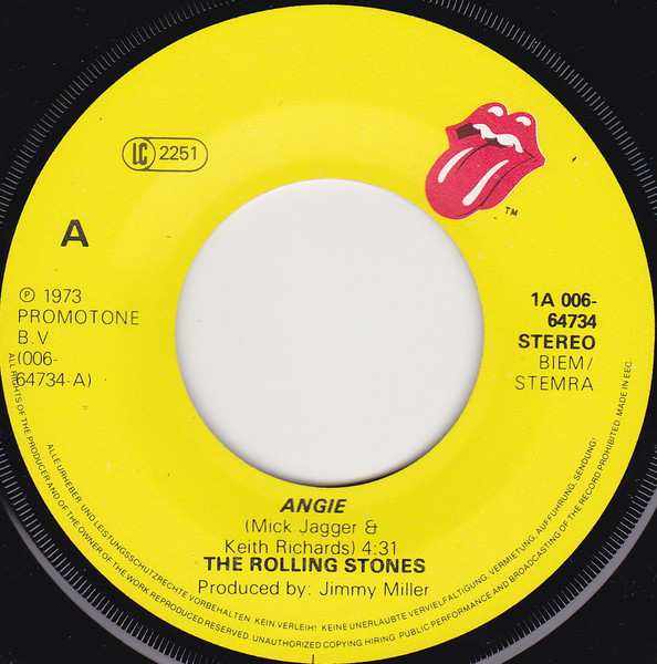 7" | The Rolling Stones - Angie / SIlver Train