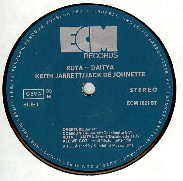 Keith Jarrett & Jack DeJohnette - Ruta and Dajtya