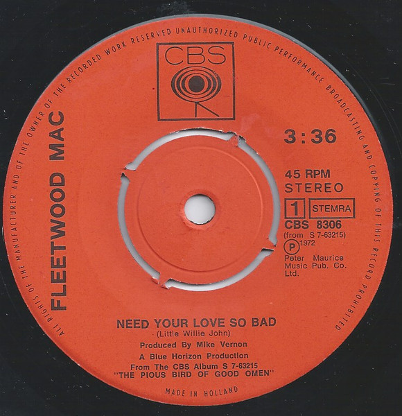 7" | Fleetwood Mac - Albatros / Need Your Love so Bad