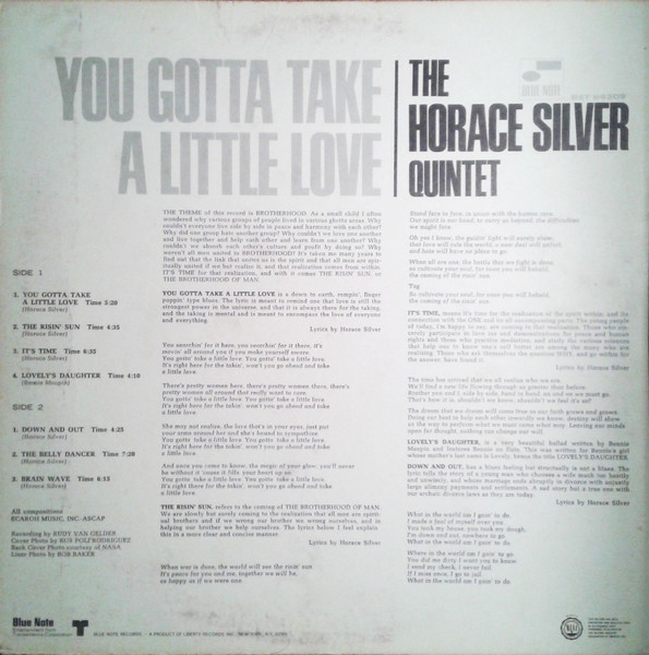 The Horace SIlver Quintet - You Gotta Take a Little Love
