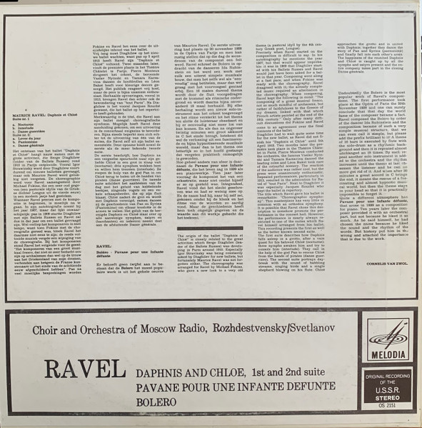 Maurice Ravel / Rozdestvensky/Svetlanov - Daphnis and Chloe / Pavane pour une Infante Defunte / Bolero