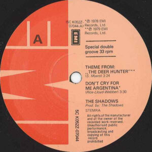 12" | The Shadows - Theme from the Deerhunter / Don't Cry for me Argentina / Bermuda Triangle - Afbeelding 2