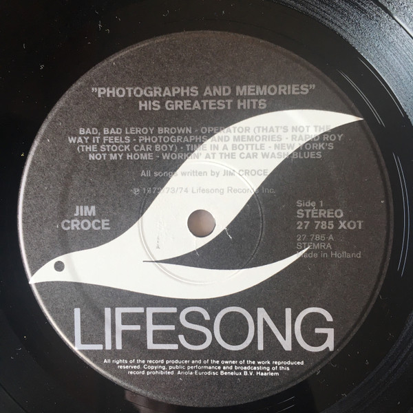 Jim Croce - Photographs & Memories, his Greatest Hits