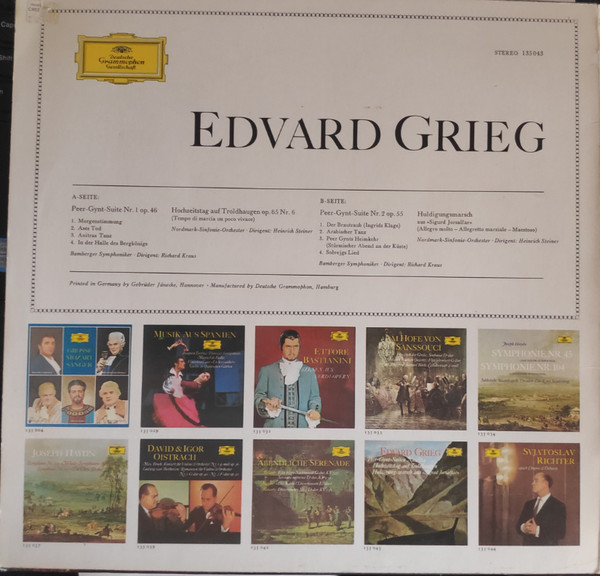 Edvard Grieg / Heinrich Steiner - Peer Guint Suite nr 1 en 2