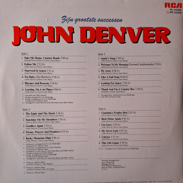 John Denver - Zijn Grootste Successen (2LP)