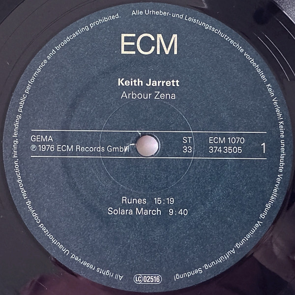 Keith Jarrett – Arbour Zena