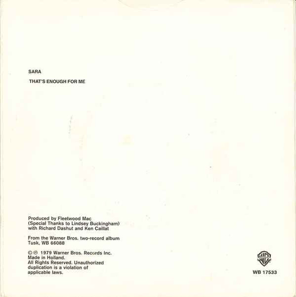 7" | Fleetwood Mac - Sara (edit) / That's Enough For me