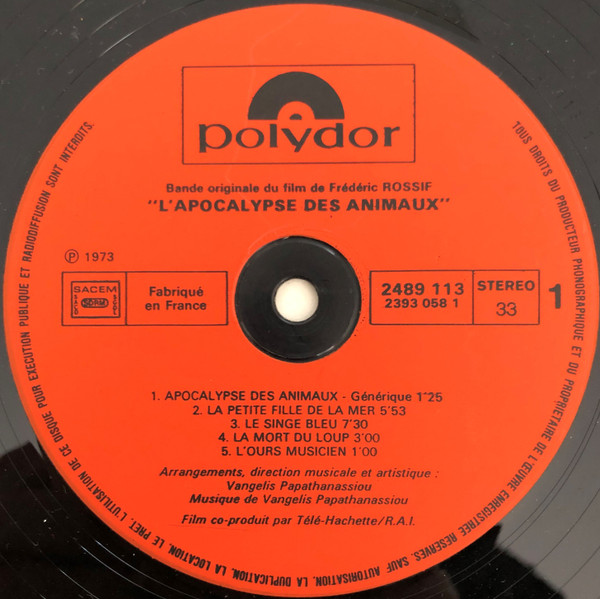 Vangelis Papathanassiou - l'Apocalypse des Animaux