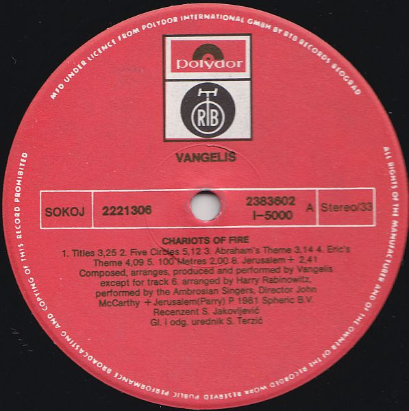 Vangelis - Chariots of Fire