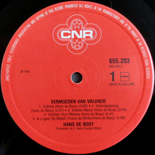 Hans De Booy – Vermoeden Van Vrijheid