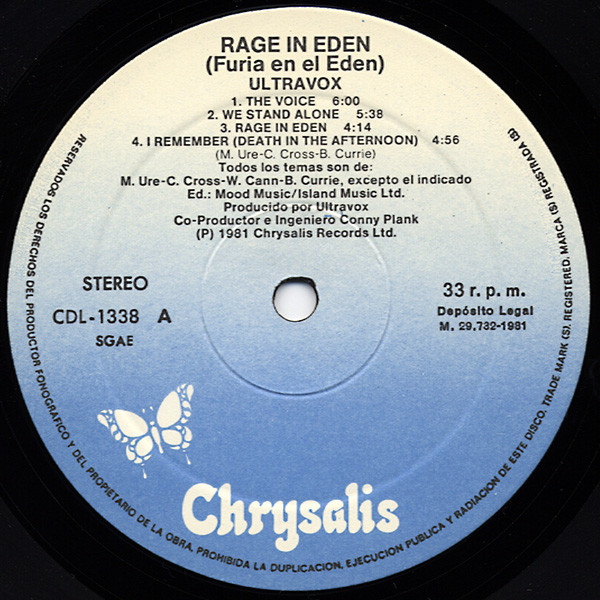 Ultravox – Rage In Eden