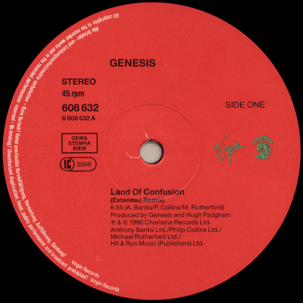 12" | Genesis – Land Of Confusion / Feeding the Fire