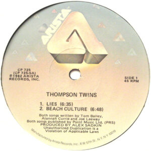 12" | Thompson Twins – Lies - Afbeelding 2