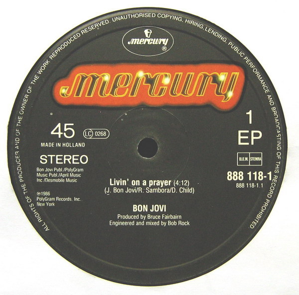 12" | Bon Jovi – Livin' On A Prayer