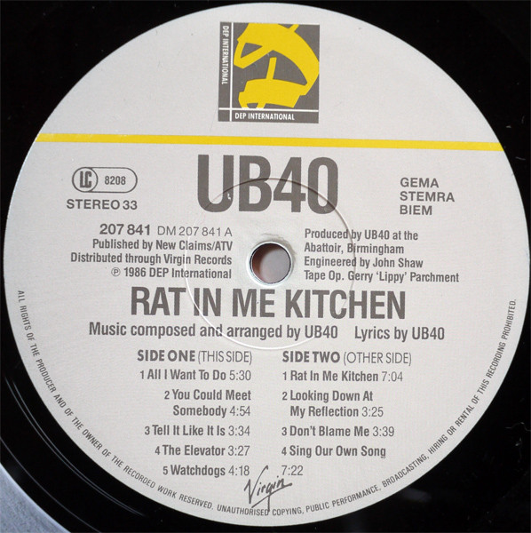 UB40 - Rat in Me Kitchen