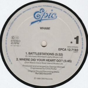 12" | Wham! -  Battlestations / Where Did Your heart Go? / The Edge of Heaven / Wham! Rap '86 - Afbeelding 2
