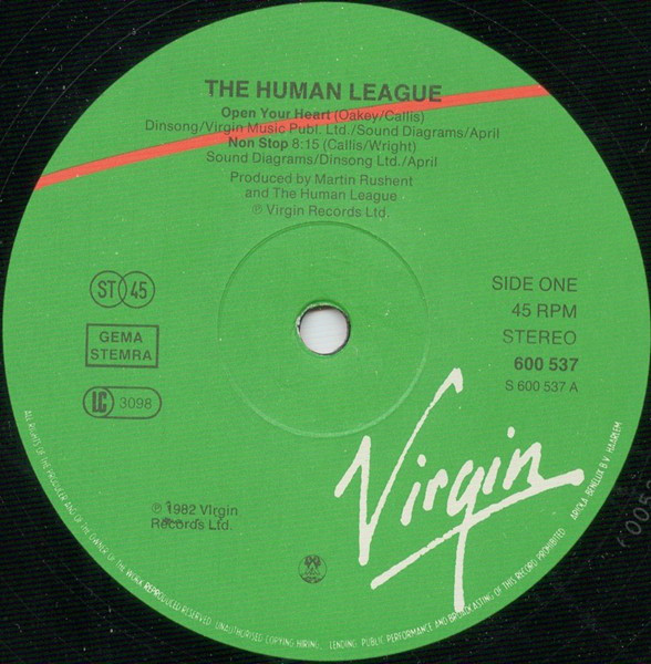 12" | Human League - Open Your Heart / Non Stop
