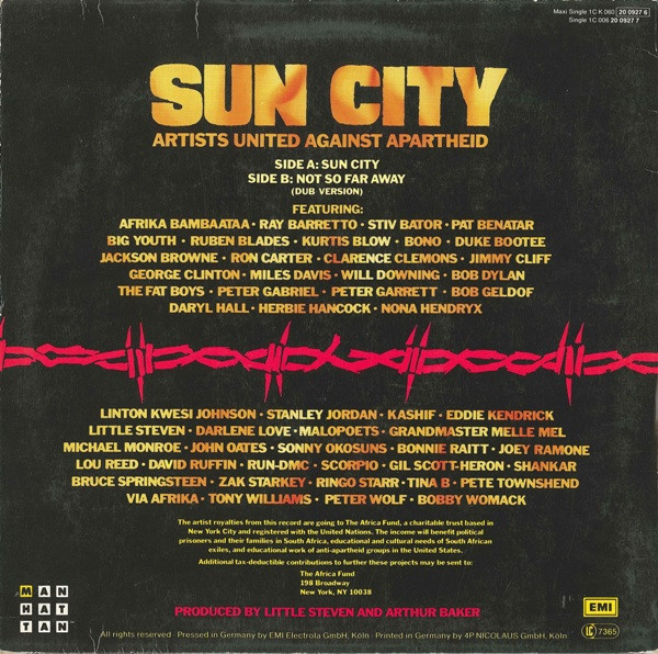 12" | United Artist Against Apartheid - Sun City / Not So Far Away
