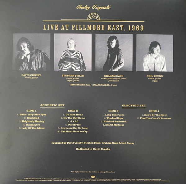 Crosby, Stills, Nash & Young – Live At Fillmore East, 1969 (2LP)