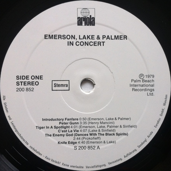 Emerson, Lake and Palmer - In Concert