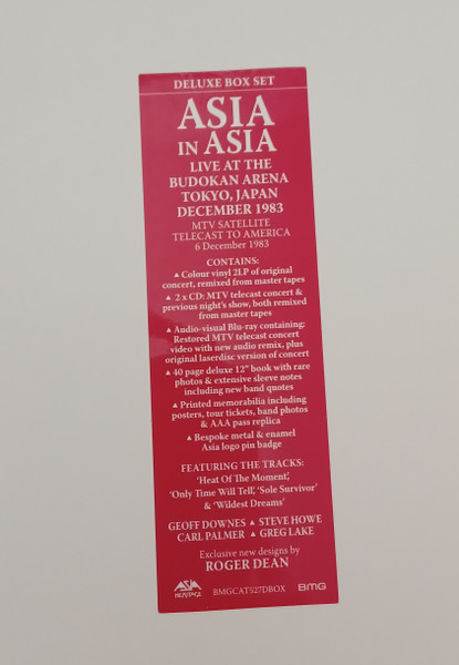 Asia - Live at the Budokan Tokyo 1983 (MTV Satellite Telecast To America 6 December 1983) (2 LP, 2 CD, Blue Ray, 40 page booklet)