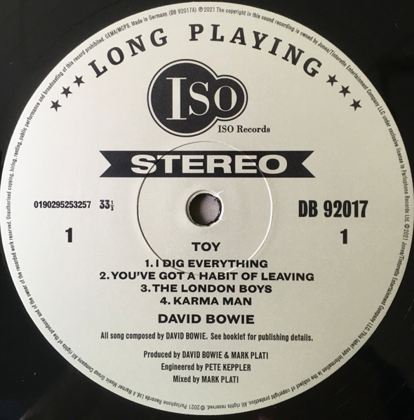 David Bowie - Toy (2 LP, drie speelkanten, single sided etched)